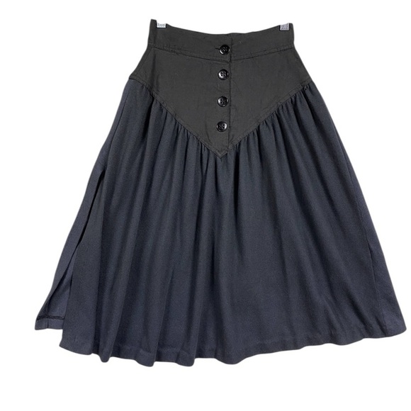 Vintage Kati Mixed Media Southwestern Knit Skirt Side Slit Size Small Black - Picture 4 of 10